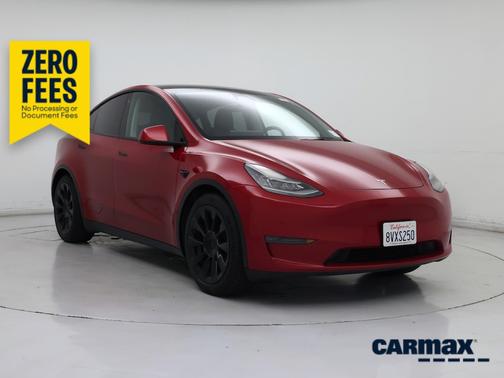 Red 2021 Tesla Model Y Long Range