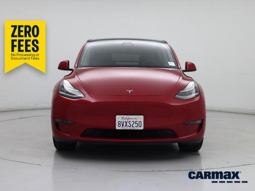 Red 2021 Tesla Model Y Long Range