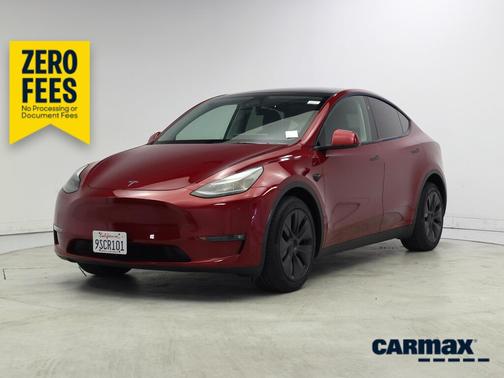Red 2025 Tesla Model Y Long Range