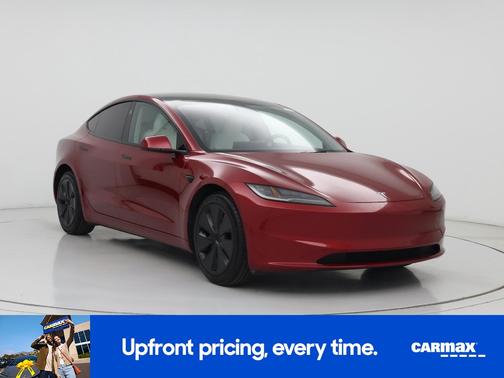 Red 2025 Tesla Model 3 Long Range