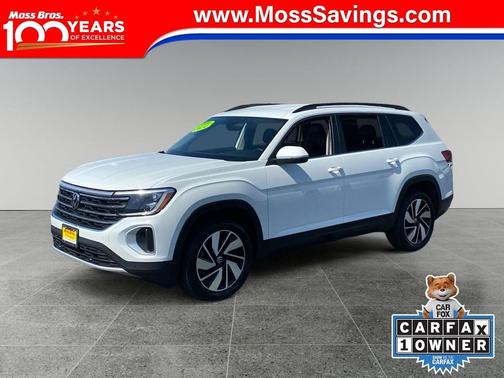 Pure White 2024 Volkswagen Atlas 2.0T SE w/Technology