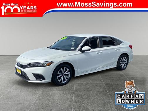Platinum White Pearl 2023 Honda Civic LX