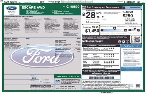 Rapid Red Metallic Tinted Clearcoat 2020 Ford Escape SE