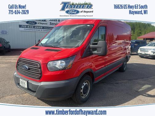 Race Red 2018 Ford Transit-350 148 WB Medium Roof Cargo