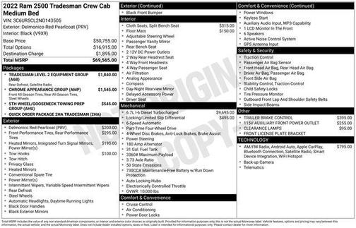 Delmonico Red Pearlcoat 2022 RAM 2500 Tradesman