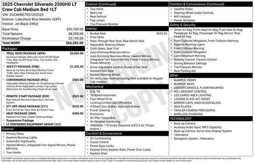 Lakeshore Blue Metallic 2025 Chevrolet Silverado 2500 LT
