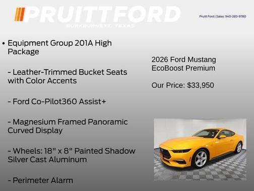 Orange Fury 2026 Ford Mustang EcoBoost Premium