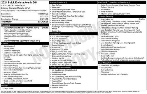 Cinnabar Metallic 2024 Buick Envista Avenir