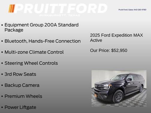 Agate Black Metallic 2025 Ford Expedition Max Active