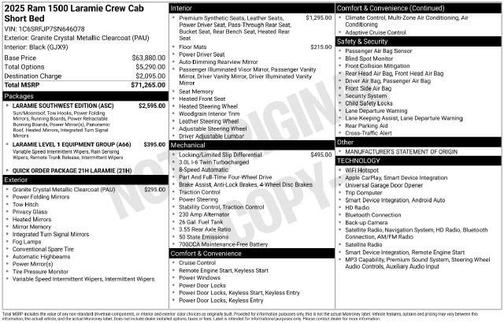 Granite Crystal Clearcoat Metallic 2025 RAM 1500 Laramie