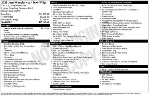 Sting Gray Clearcoat 2023 Jeep Wrangler 4xe Base