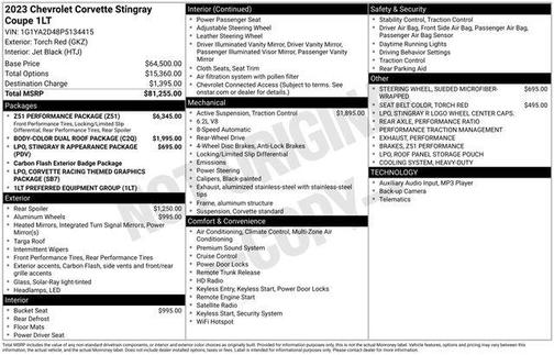 2023 Chevrolet Corvette Stingray w/1LT
