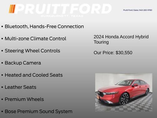 Radiant Red Metallic 2024 Honda Accord Hybrid Touring