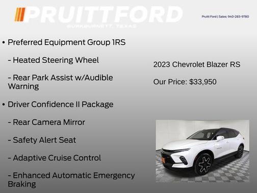 Iridescent Pearl Tricoat 2023 Chevrolet Blazer RS