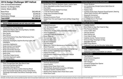 2016 Dodge Challenger SRT Hellcat