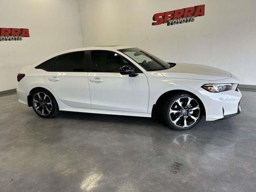 Platinum White Pearl 2025 Honda Civic Hybrid Sport Touring