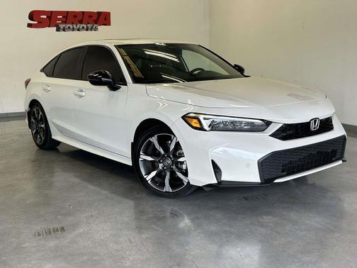 Platinum White Pearl 2025 Honda Civic Hybrid Sport Touring