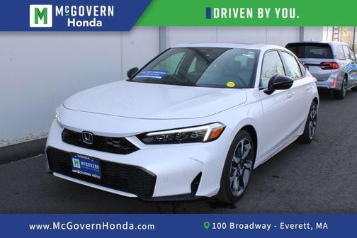 Platinum White Pearl 2026 Honda Civic Hybrid Sport Touring