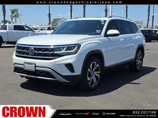 Pure White 2022 Volkswagen Atlas 3.6L SEL
