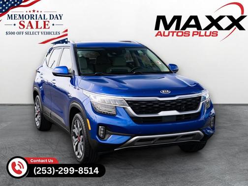 Neptune Blue 2021 Kia Seltos SX Turbo