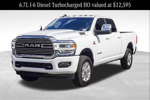 Bright White Clearcoat 2024 RAM 3500 Laramie Crew Cab 4x4 6'4' Box
