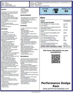 2021 Porsche Taycan Sedan 4D