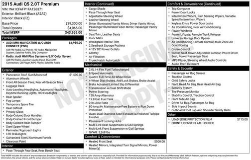 2015 Audi Q5 2.0T Premium