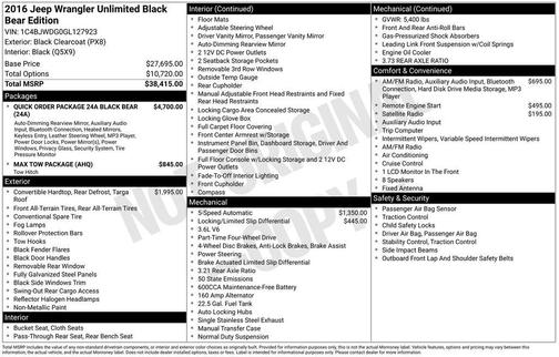 2016 Jeep Wrangler Unlimited Sport