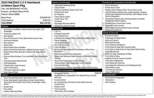 2024 Mazda Mazda3 2.5 S Select Sport