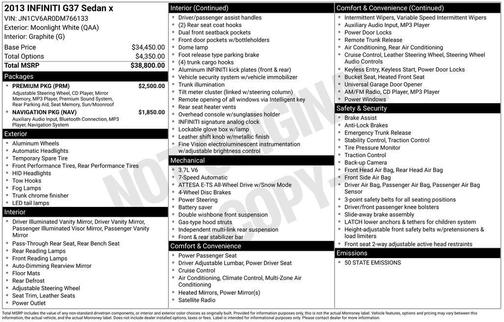 2013 INFINITI G37x Base