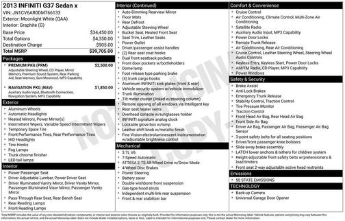 2013 INFINITI G37x Base