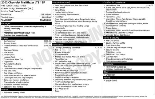 2002 Chevrolet Trailblazer LTZ