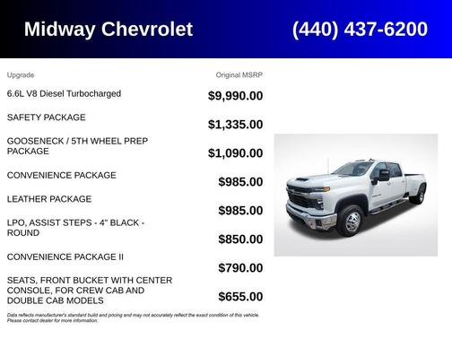 Summit White 2025 Chevrolet Silverado 3500 LT