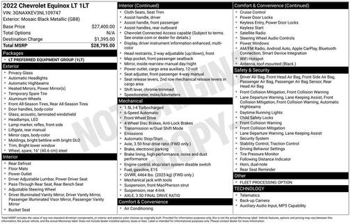 Mosaic Black Metallic 2022 Chevrolet Equinox 1LT