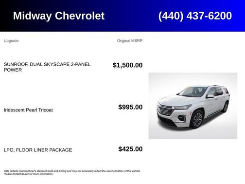 Iridescent Pearl Tricoat 2023 Chevrolet Traverse Premier