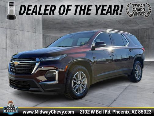 Black Cherry Metallic 2023 Chevrolet Traverse LT Cloth