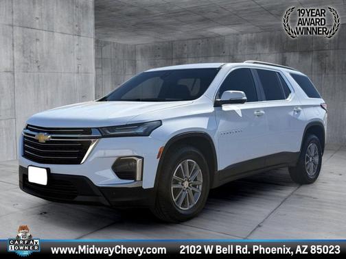 Summit White 2023 Chevrolet Traverse LT Cloth