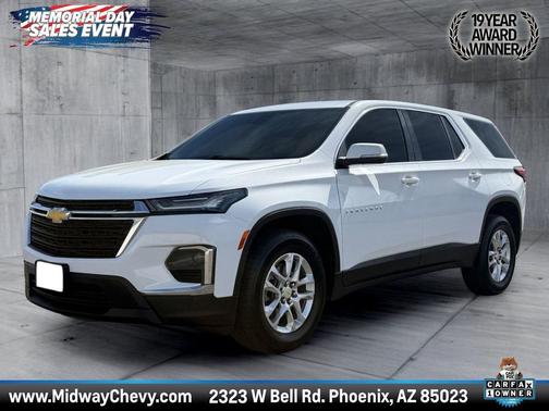Summit White 2023 Chevrolet Traverse LS