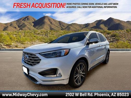 White Platinum Metallic Tri-Coat 2019 Ford Edge Titanium