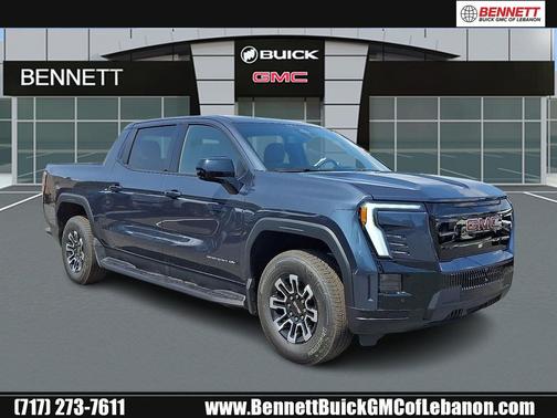 Deep Ocean Metallic 2026 GMC Sierra EV Extended Range Elevation