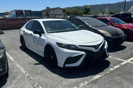 White 2022 Toyota Camry Nightshade Edition Hybrid