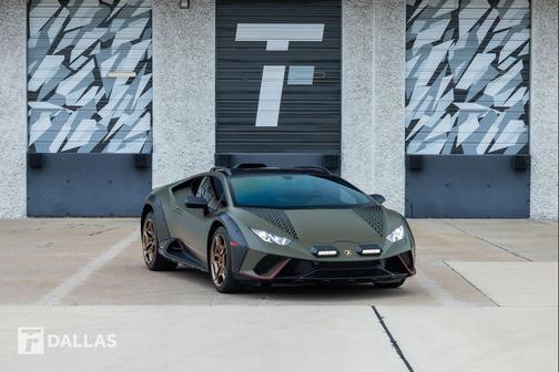 Matte Verde Sterrato Vinyl Wrap (over Nero Noctis) 2024 Lamborghini Huracan Sterrato Coupe