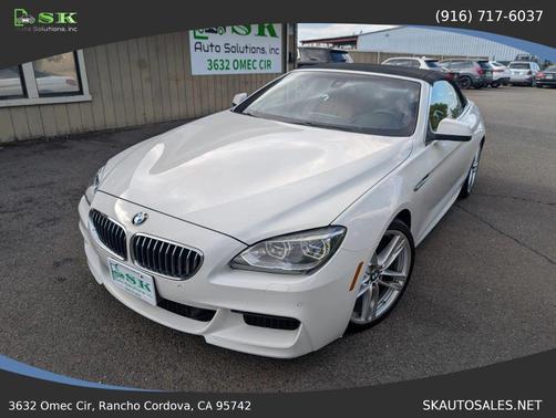 White 2012 BMW 640 640i Convertible 2D