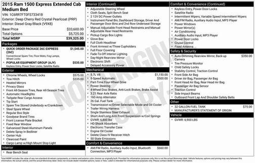 2015 RAM 1500 Tradesman/Express