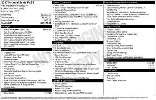 2017 Hyundai SANTA FE SE