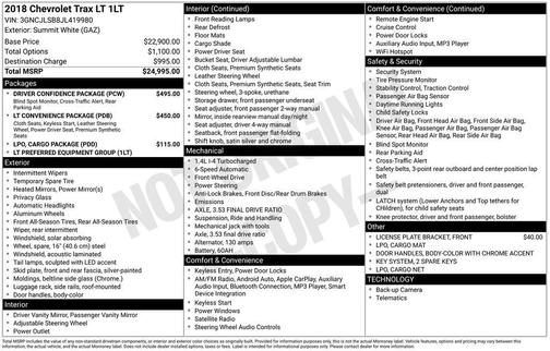 2018 Chevrolet Trax LT