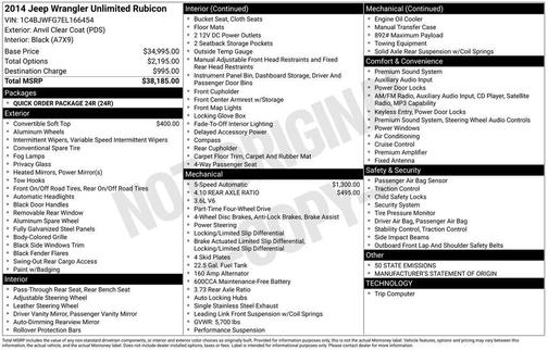 Anvil Clearcoat 2014 Jeep Wrangler Unlimited Rubicon