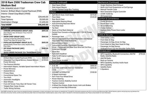 Brilliant Black Crystal Pearlcoat 2018 RAM 2500 Tradesman