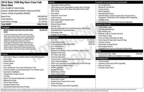 Bright Silver Clearcoat Metallic 2016 RAM 1500 Big Horn