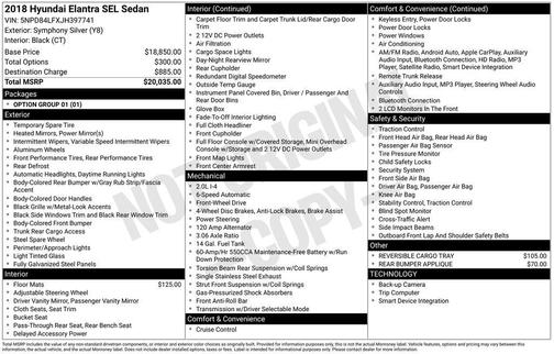 2018 Hyundai ELANTRA SEL